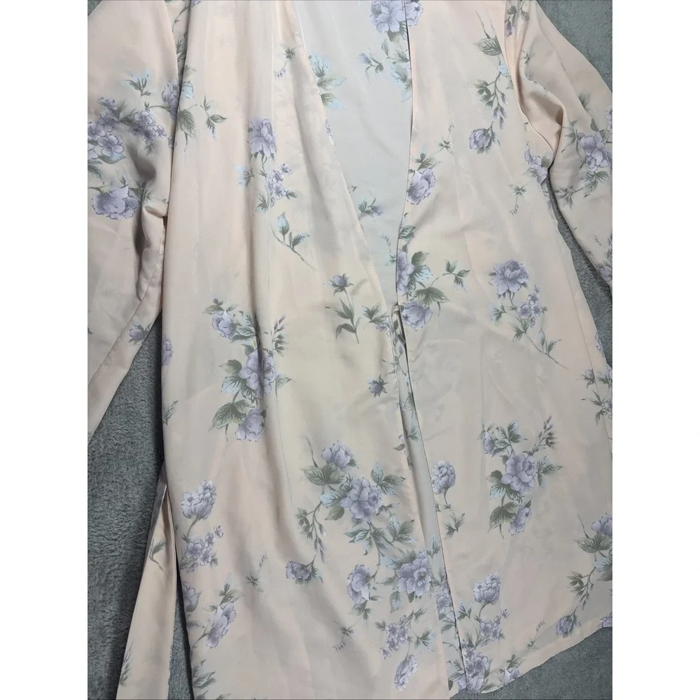 Jones New York Peach Floral Design Robe Size L/XL